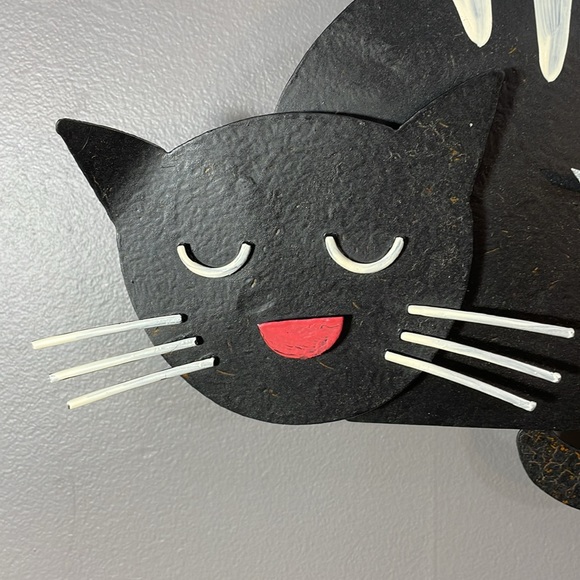 Unique and adorable metal cat clock artisan hand crafted with moving tail! - Picture 7 of 17